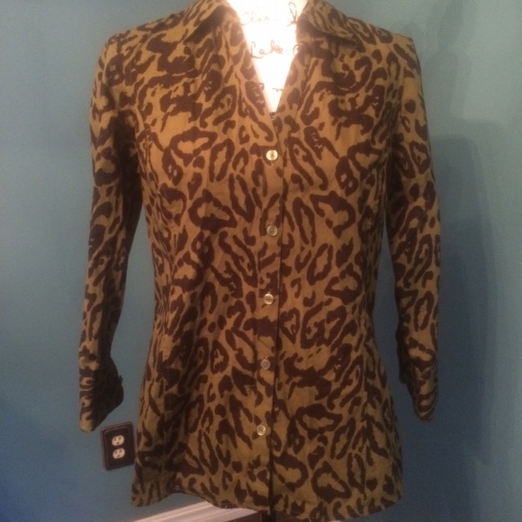 Jones New York Signature Animal Print Blouse - Picture 1 of 3